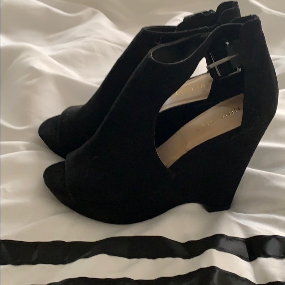Nine West peep toe wedges